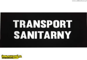 Napis na naszywce odblaskowej transport sanitarny